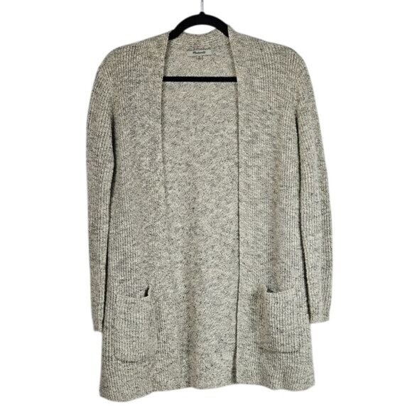 Madewell Marled Linen Blend Cardigan Sz XS Open Front Oversized Coastal Grandma - Picture 1 of 9